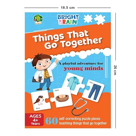 The Book Tree Bright Brain Things That Go Together 60 (30 Sets) Piece Jigsaw Puzzle for Preschoolers
