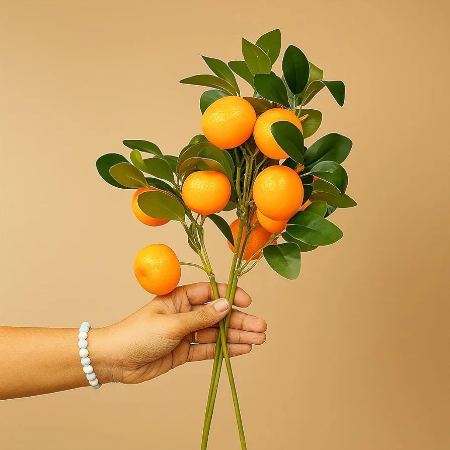 3 Pcs Artificial Orange Stick Orange Branches Lifelike Tree Plants