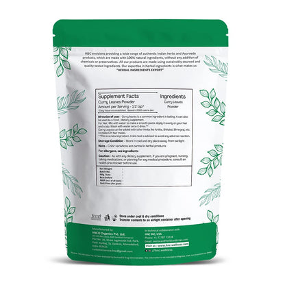 H&C Natural Curry Leaves Powder For Strong And Shiny Hair - 227gms