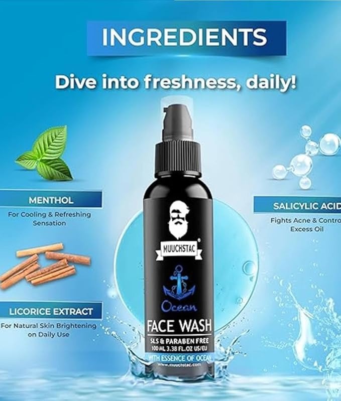 Muuchstac Ocean Face Wash for Men - 100 ml