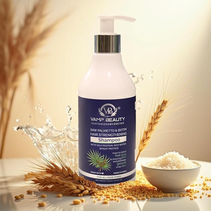 Vamp Beauty Saw Palmetto & Biotin Hair Strengthening Shampoo - 300 Ml