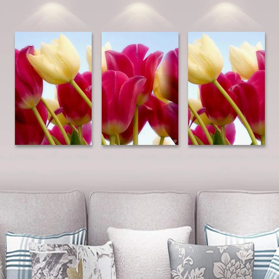 Rangoli CD-1300 Wood Red Flower Painting Multicolour Abstract 12 x 18 Inch Design Code-1300