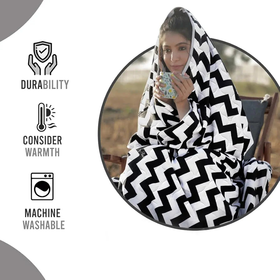 Divine Casa Microfiber 150 GSM Reversible Double Bed Comforter Ultra Soft & Lightweight Blanket Colour Anthracite