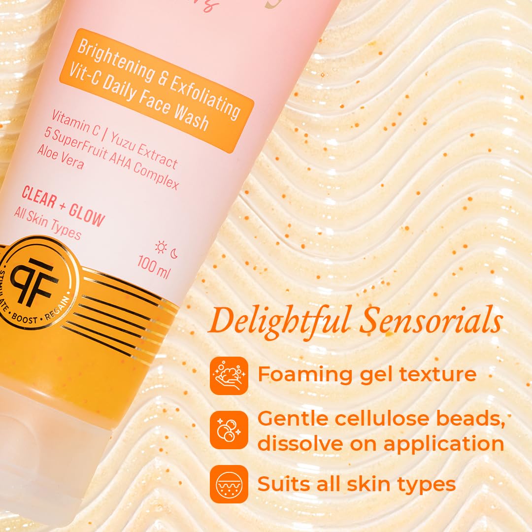 The Pink Foundry's Brightening & Exfoliating Vitamin C Face Wash Suitable for All Skin Types - 100 Ml