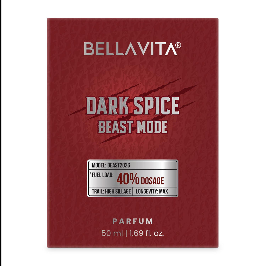 BELLAVITA Dark Spice Parfum 50ml | Perfume for Man |Beast Mode | 40% Oil Concentration | Spicy & Musky Scent | Premium Perfume for Men