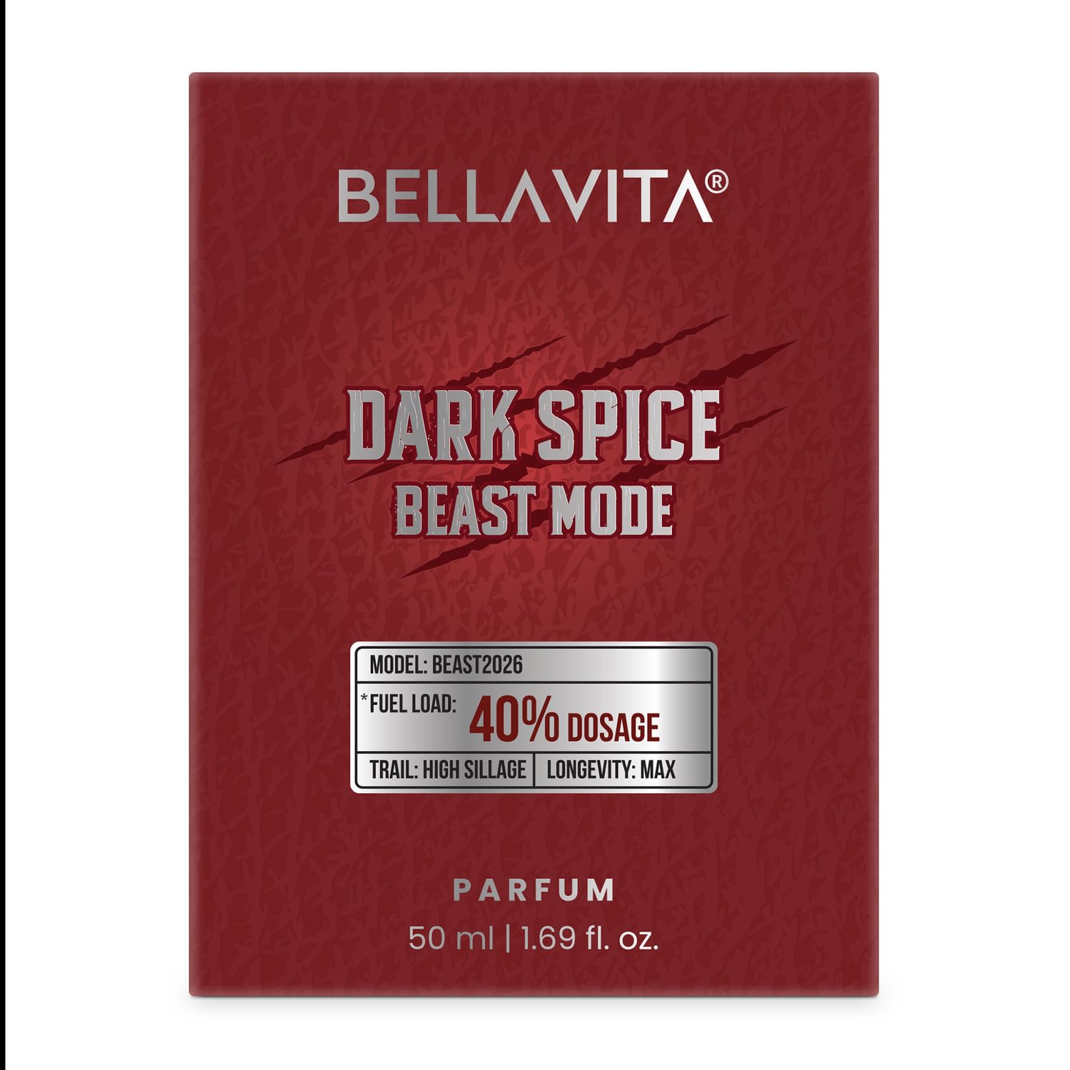 BELLAVITA Dark Spice Parfum 50ml | Perfume for Man |Beast Mode | 40% Oil Concentration | Spicy & Musky Scent | Premium Perfume for Men