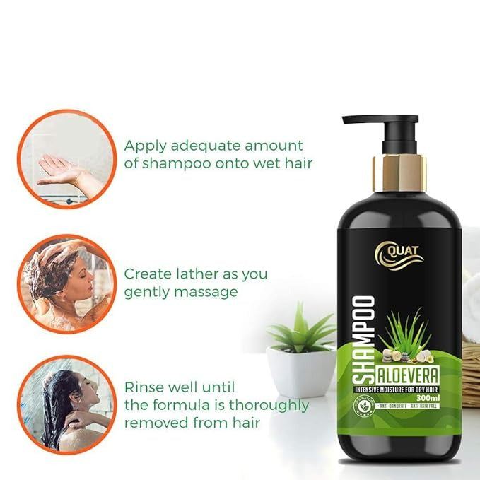 Quat Natural Aloevera Silky & Stronger Hair Shampoo - 300 ml
