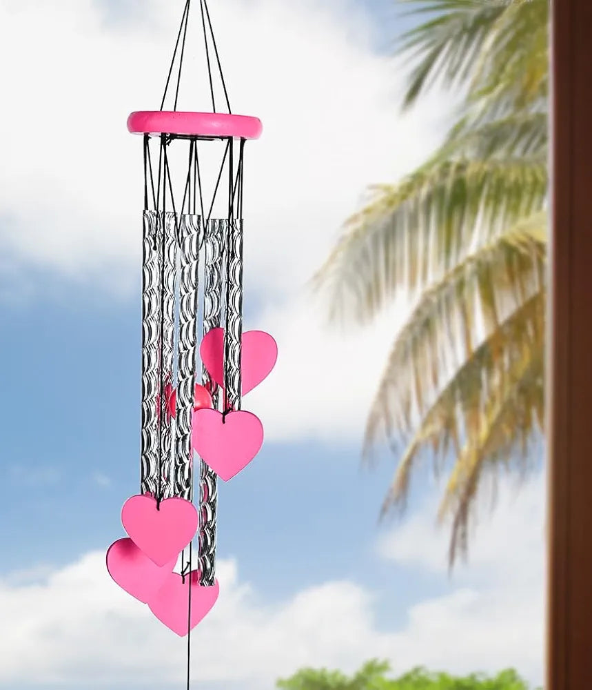 Zaicus Pink Heart Wind Chime-018