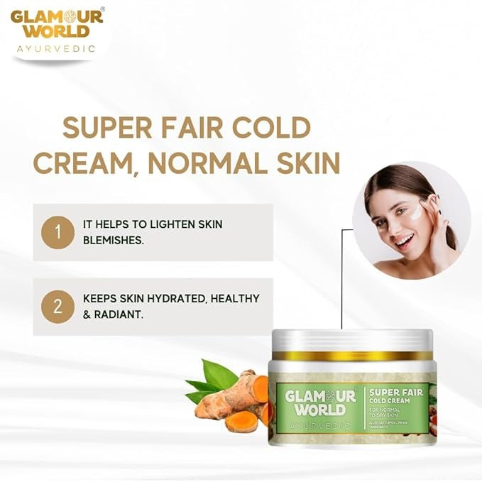 Glamour World Ayurvedic Cold Cream for Normal Skin for Glow and Moisturize - 50 ml