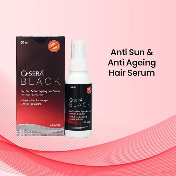 Qsera Black Anti Sun And Anti Ageing Hair Serum - 60 ml