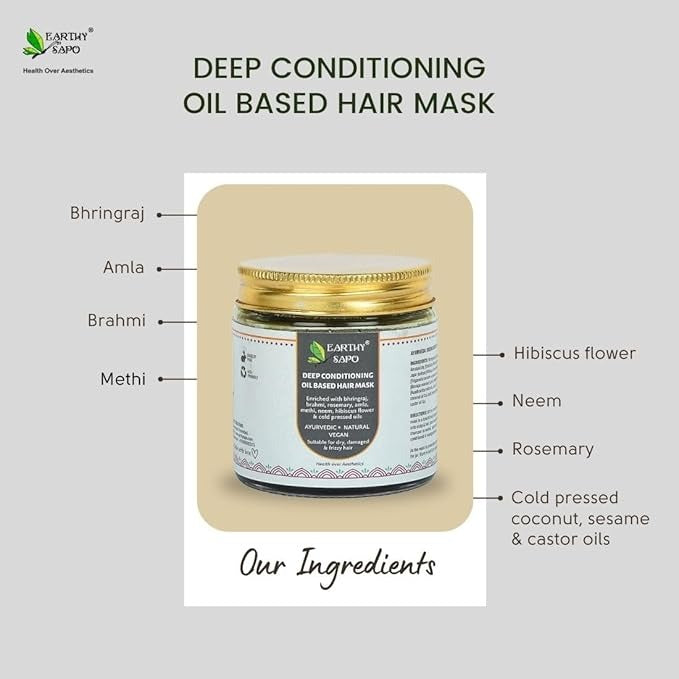 Earthy Sapo Ayurvedic Deep Conditioning Hair Mask - 100 gms