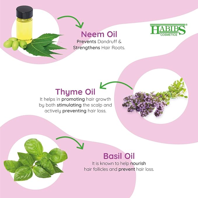 Habibs Cosmetics Professional Anti-Dandruff Shampoo With Neem Tulsi & Thyme