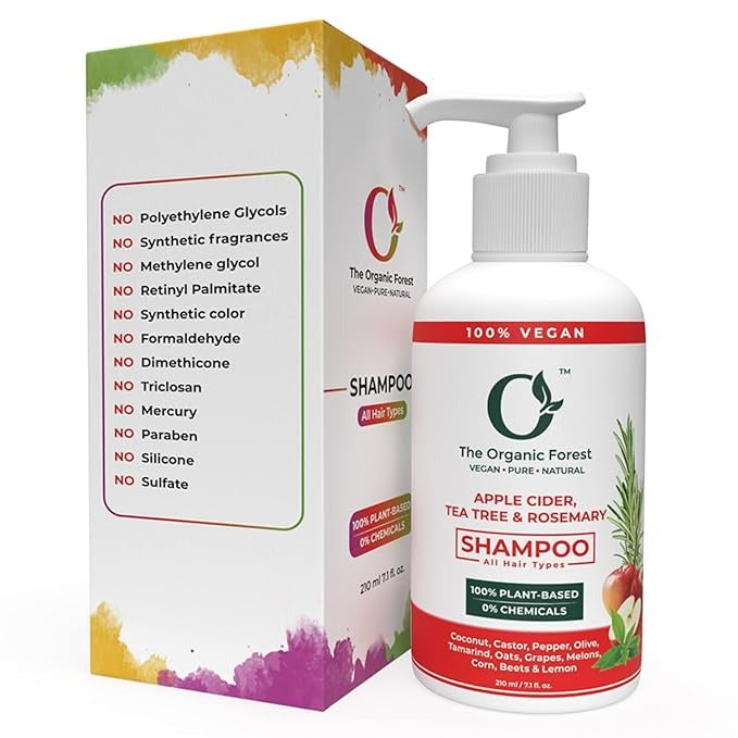 The Organic Forest Apple Cider Vinegar Tea Tree & Rosemary Shampoo - 210 ml