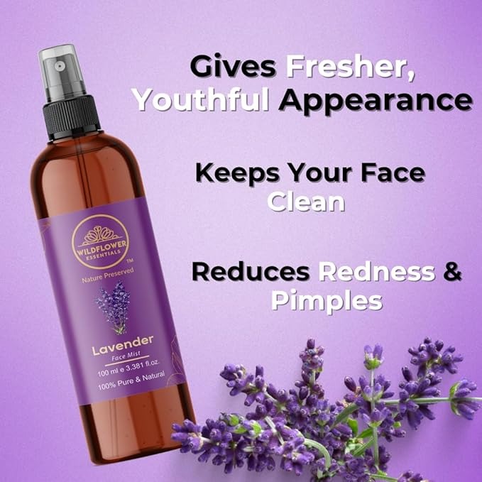 Wildflower Essentials Lavender Water (Floral Water) Hydrosol Toner - 100 ml
