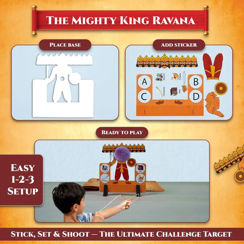 PW Ramayana The Tale of Ram & Sita Kit for Kids, 6-in-1 Fun Activity & Family Board Game, Diwali Kit, Learn 100+ Ramayana Facts with Puzzles Ages 8–14 Years