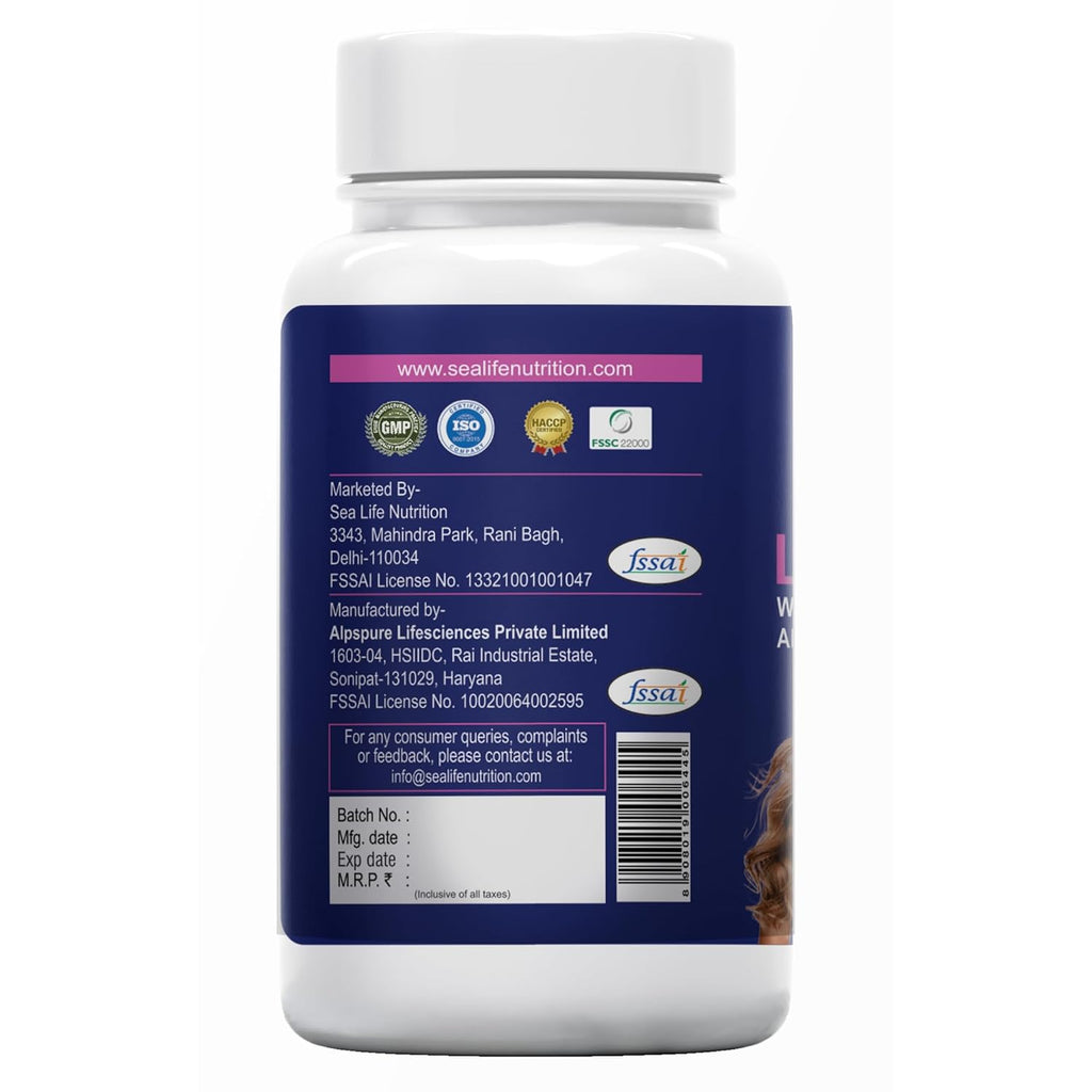 Sea Life Glutathione Tablets With Biotin, Vitamin A, C, E, Alpha Lipoic Acid, and Grape Seed Extract | for Healthy & Radiant Skin for Men & Women 30 Tablets