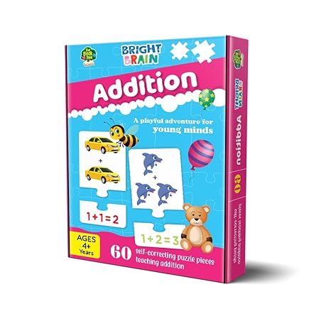 The Book Tree Bright Brain Addition Puzzle Learn Basic Math with 60 Pieces Puzzle Educational Toy