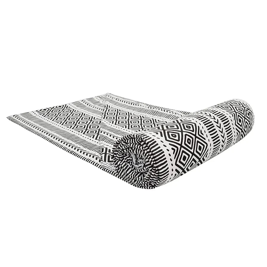 Trance Home Linen Pure Cotton Reversible Dohar Toddler Size Cotton Ac Quilt for Babies Colour Aztec Black