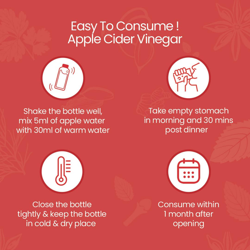 Krishna's Apple Cider Vinegar With Raw Unfiltered ACV With Mother, Unpasteurized for For Weight Management Routine & Active Lifestyle - 1000 ml (Pack of 1)