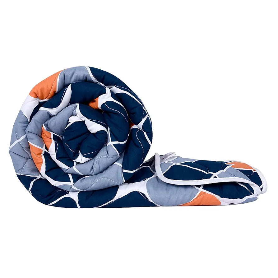Divine Casa 120 GSM Microfiber All Season Single Bed Comforter Super Soft Reversible Throw Blanket Duvets TC - 120 Colour Vista Blue