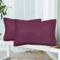 Cloth Fusion Glace Cotton Pillow Cover Set of 2 with Envelope Closure Soft Pillow Wine Colour