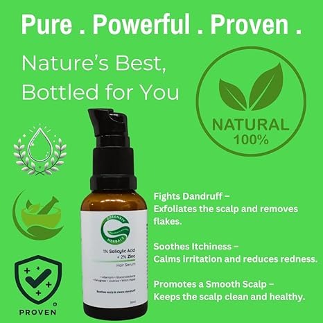Greenviv 1% Salicylic Acid + 2% Zinc Anti-Dandruff Hair Serum - 30 ml