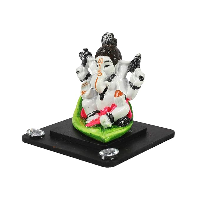 Ecraftindia Decorative Lord Ganesha Showpiece for Car Dashboard, Home Temple and Office Desks