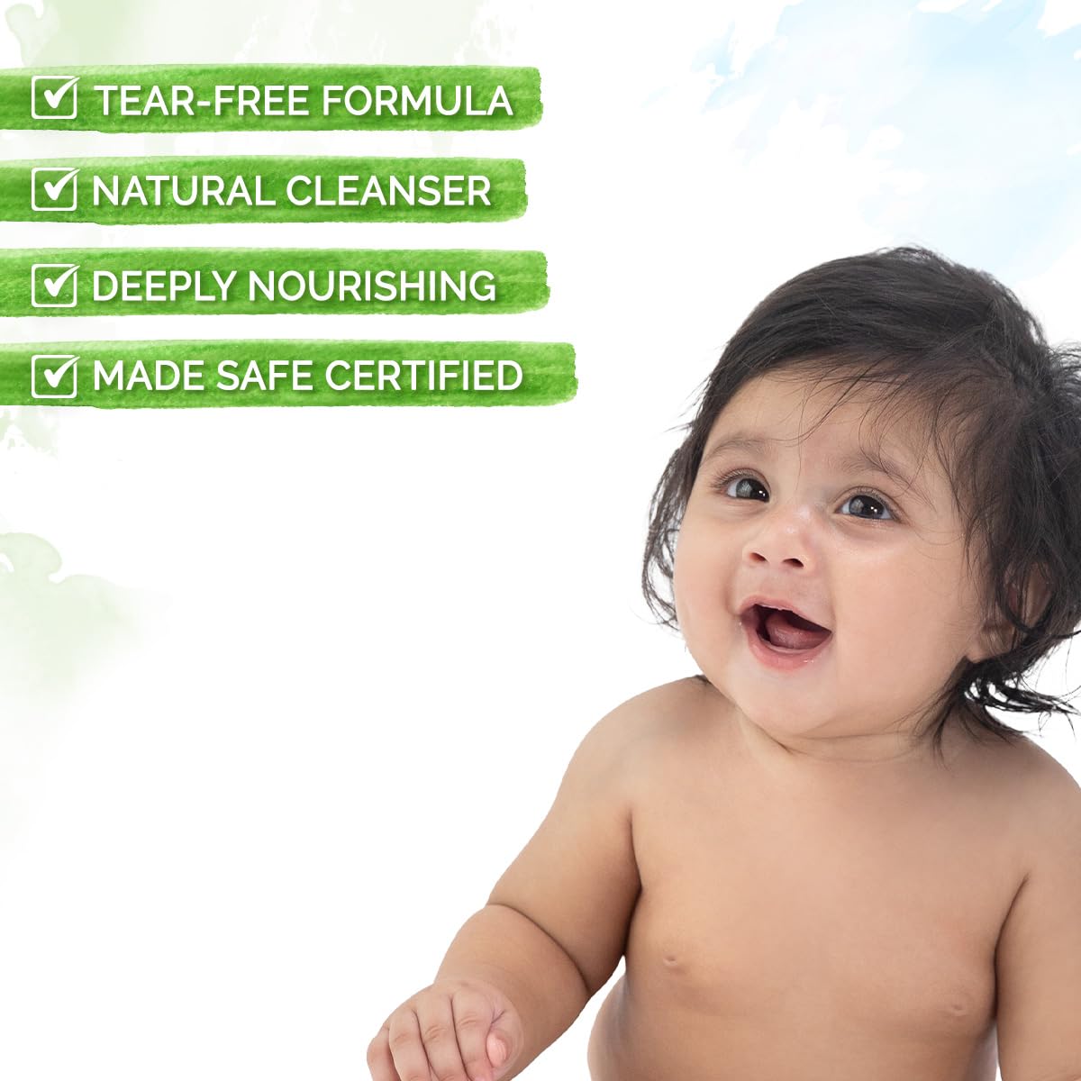 Mamaearth Deeply Nourishing Body Wash For Babies - 200ml | Infused with Coconut Oil, Orange Essential Oil & Aloe Vera Extract | Deeply Nourishing, Tear-Free Cleanser