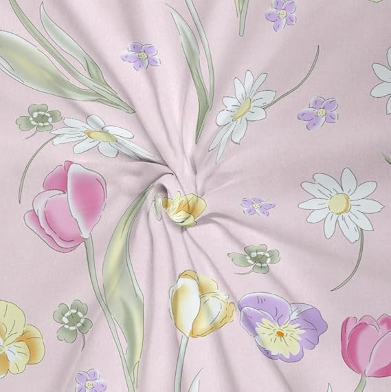 Dreamlet All Around Elastic Supersoft 210tc Premium Cotton Elastic Fitted Bedsheets With 2 King Size Pillow Covers | Pink and Lavender