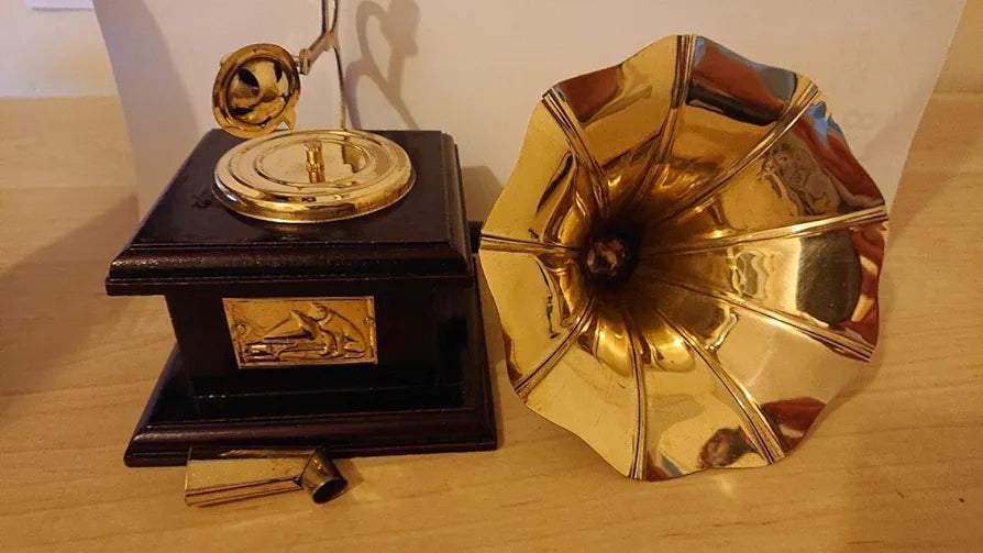 JaipurCrafts Premium Sparkle Square Gramophone Showpiece - 23 cm