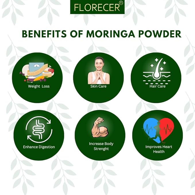 Florecer Organic Moringa Leaf Powder For Hair And Skin - 100 gms