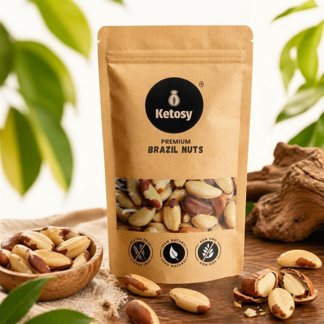 Ketsoy Premium Brazil Nuts | Supports Immunity | Thyroid Function Support Nutrients | Rich in Selenium |Unroasted Brazilian Nuts - Large Jumbo Size Nuts