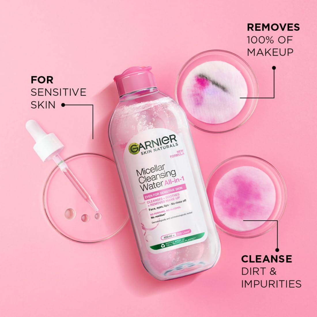 Garnier Skin Naturals, Cleansing Water, Hydrating & Soothing, Micellar Cleansing Water, 125 ml
