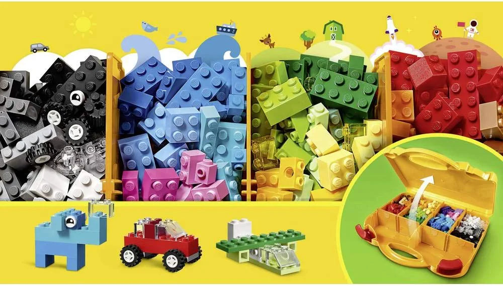Lego 10713 Classic Creative Suitcase Toy Storage Fun Colourful Basic Building Bricks for Kids, Multicolor