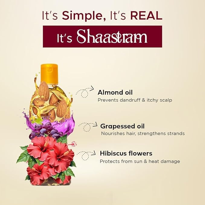 Shaastram Hibiscus & Almond Herbal Oil - 180 ml