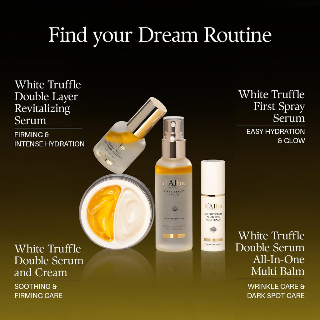 d'alba Piedmont Italian White Truffle Double Serum All-in-one Multi Balm, Vegan Skincare with Vitamin C and Vegan Collagen, 3-in-1 Wrinkle Improvement, Eye Treatment, Dark Spot Corrector, Korean Skin Care, 10g