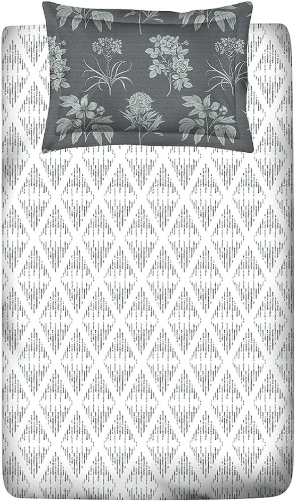 Layers Illuminating Homes Single Bedsheet Cotton Includes 1 Pillow Cover Light Weight Breathable Grey