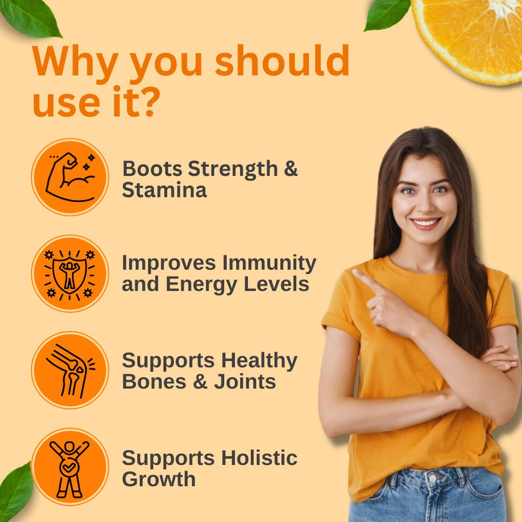 Vedamins Multivitamin Gummies for Men Women & Kids I Immunity, Increased Energy & Metabolism – 30 Gummies | Orange Flavour