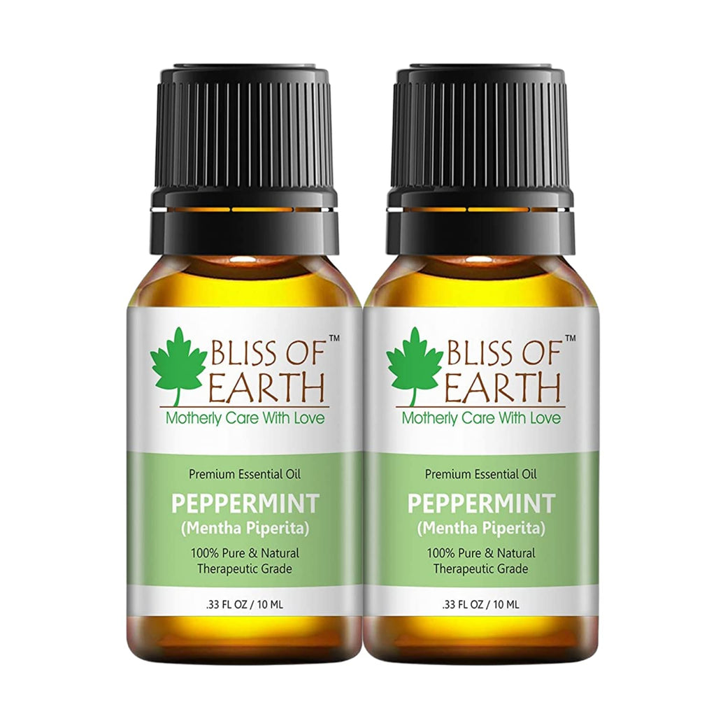 Bliss of Earth Premium Mentha Piperita Essential Oil - 10 ml Each (Pack of 2)
