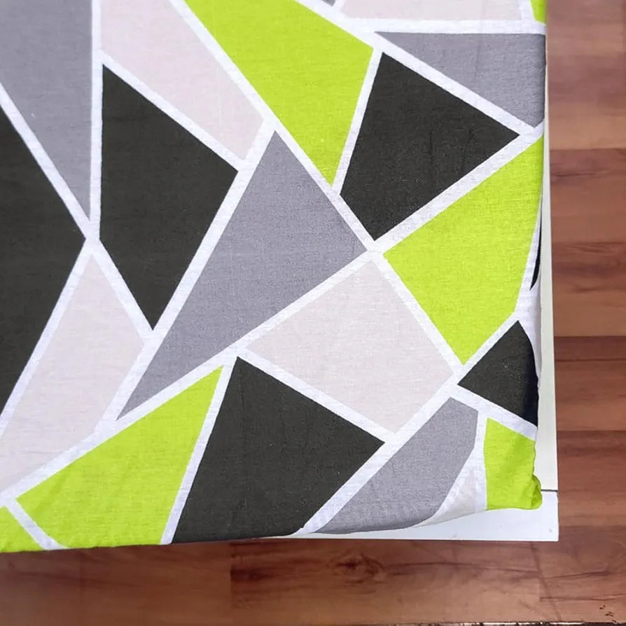 Divine Casa Bedsheet For Double Bed Elastic Fitted Cotton Printed Bed Sheets For Double Bed Set With 2 King Size Pillow Covers Colour Green
