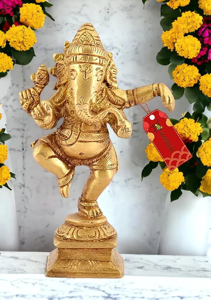 Uapan Brass Dancing Ganesha Idol Pooja Pooja Temple Daily Worship Brass Material Ganesh Brass Idol