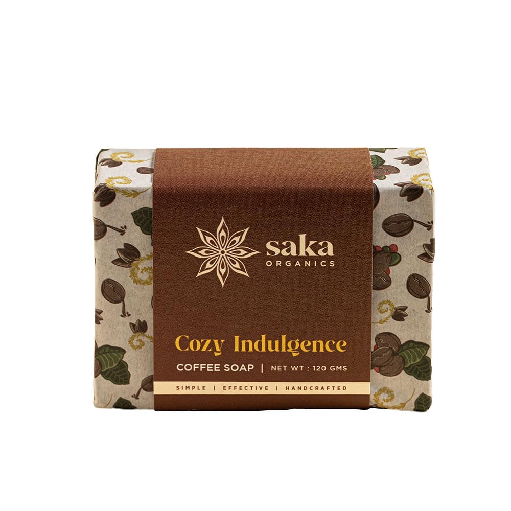 Saka Organics Cozy Indulgence Handmade Coffee Soap - 120 gms Each (Pack of 2)