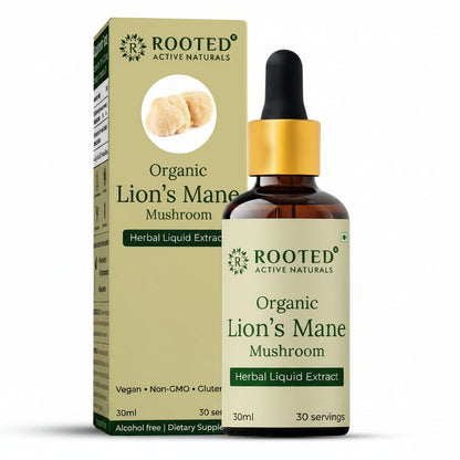 Rooted Organic Lion's Mane Mushroom Liquid Extract - 30 ml