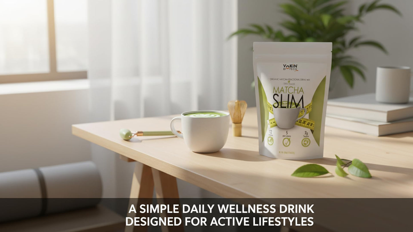 Vokin Biotech Matcha Green Tea Powder Supports Weight Loss Management | Rich In Antioxidants