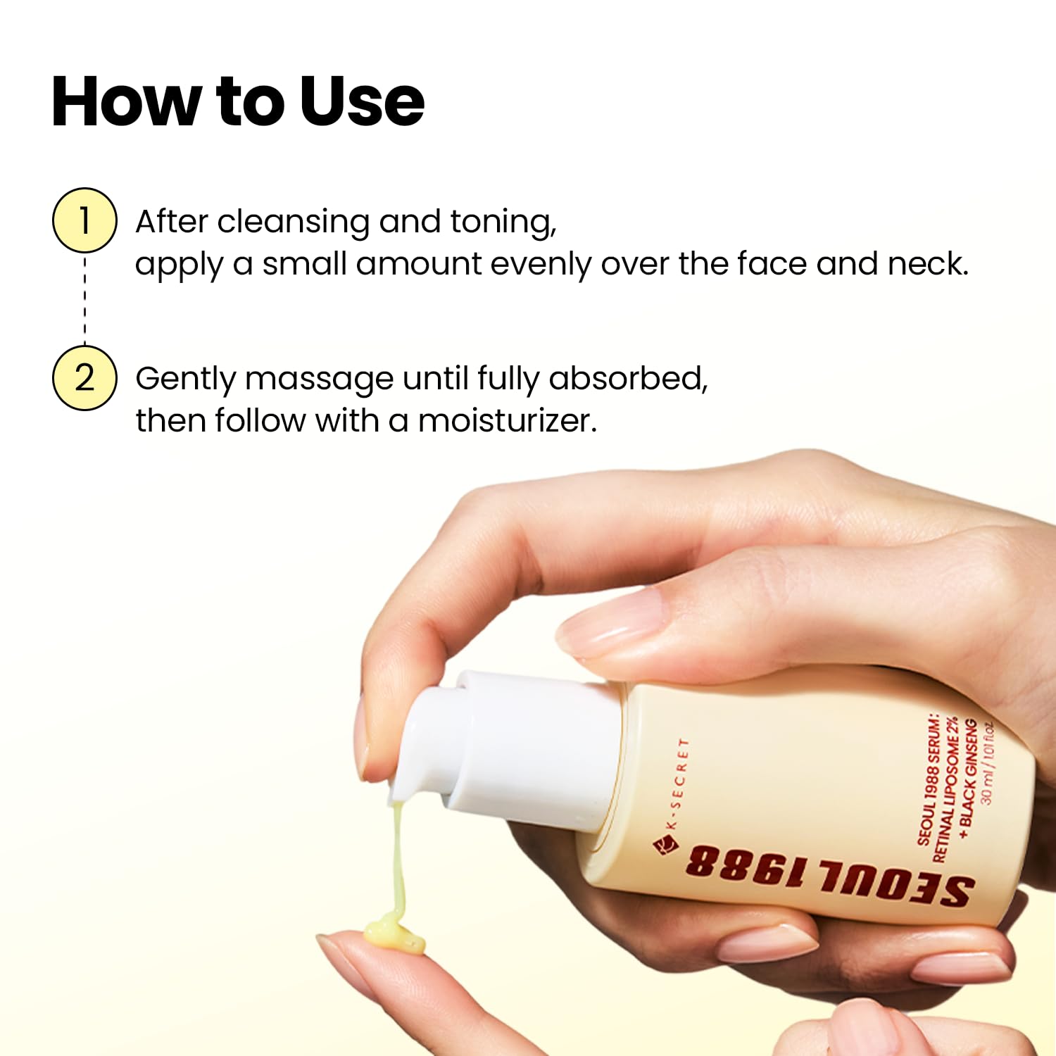 K-SECRET SEOUL 1988 Serum : Retinal Liposome 2% + Black Ginseng, 30ml/1.01fl.oz | 58% Black Ginseng Extract | Retinal serum, Bakuchiol, VitaminC&3Peptides for Wrinkle Care | Korean Skincare | seoul1988