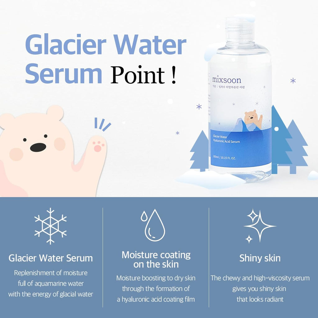 Mixsoon Glacier Water Hyaluronic Acid Serum â€“ Deep Hydration for Dry Skin 300ml