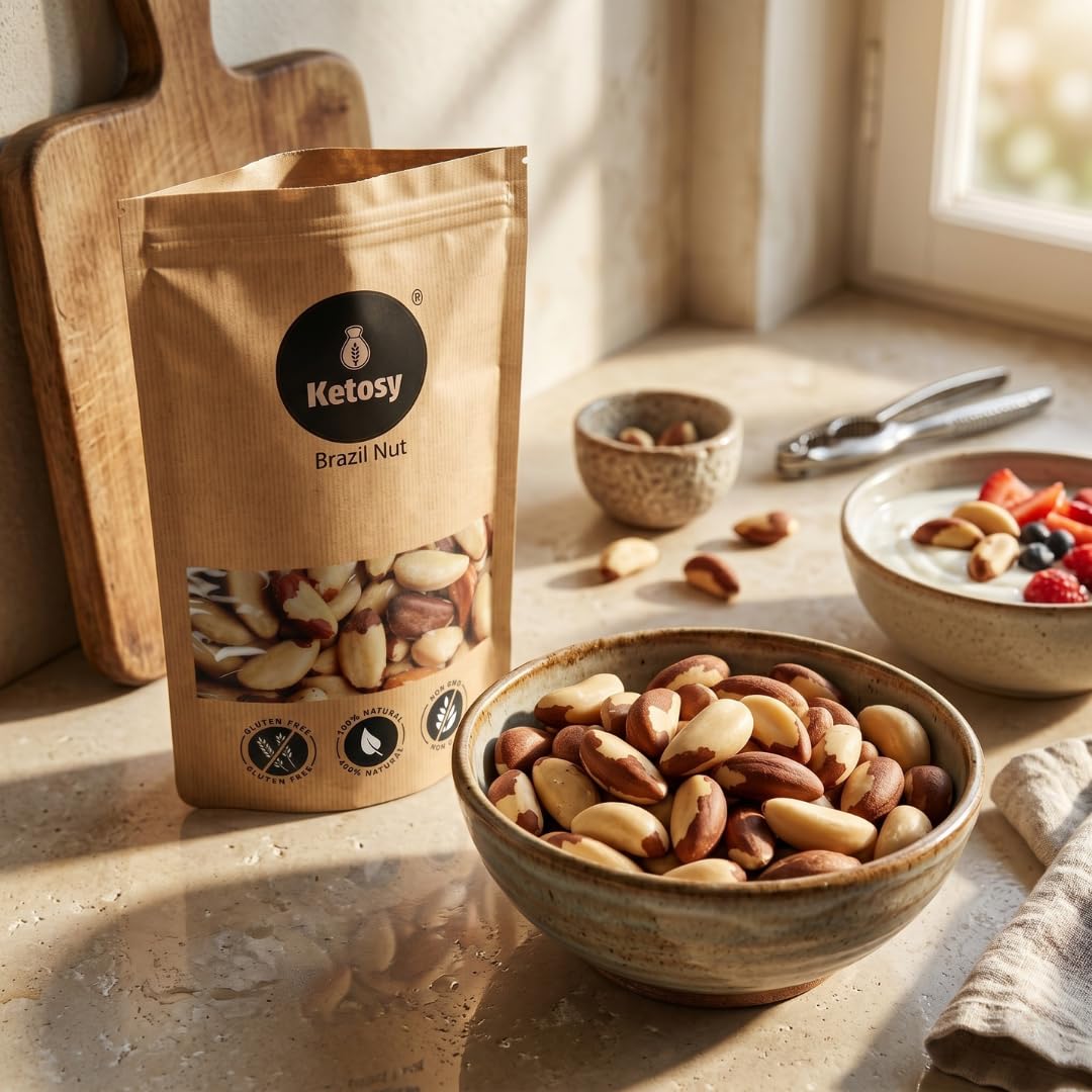 Ketsoy Premium Brazil Nuts | Supports Immunity | Thyroid Function Support Nutrients | Rich in Selenium |Unroasted Brazilian Nuts - Large Jumbo Size Nuts