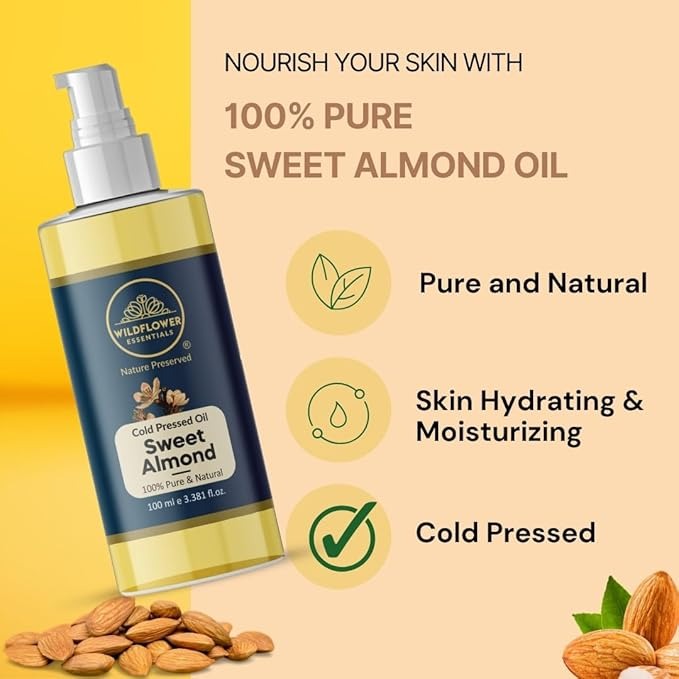 Wildflower Essentials Pure & Natural Cold Pressed Sweet Almond - 100 ml