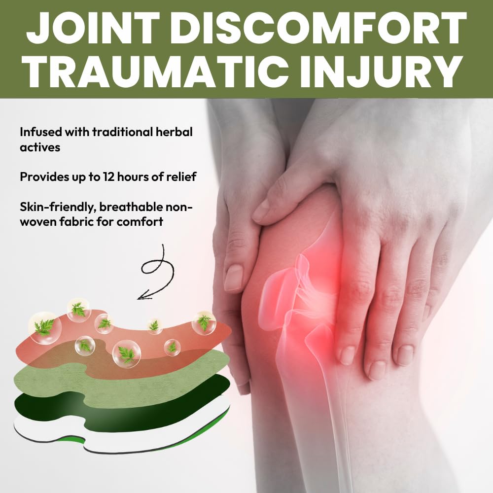 Mountainor Herbal Knee Pain Relief Patches Arthritis Inflammation Patch Sticker | Instant Relief from Knee Pain | Joint Knee Pain Relief Products Natural Wormwood Extract Patch for Knee (20 Pcs)