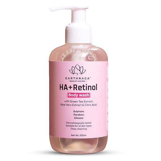 Earthraga Retinol Body Wash with HA for skin Elasticity - 200 ml